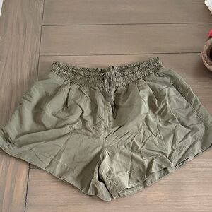 all in motion Olive Green Smocked-Waist Athletic Shorts